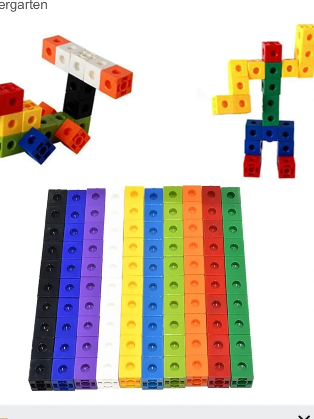 Linking Building Blocks Multicolor Snap Cubes STEM Educational Toy Fine Motor